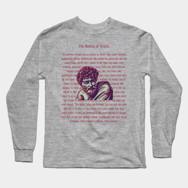 Aesop Portrait and Quote Long Sleeve T-Shirt by Slightly Unhinged